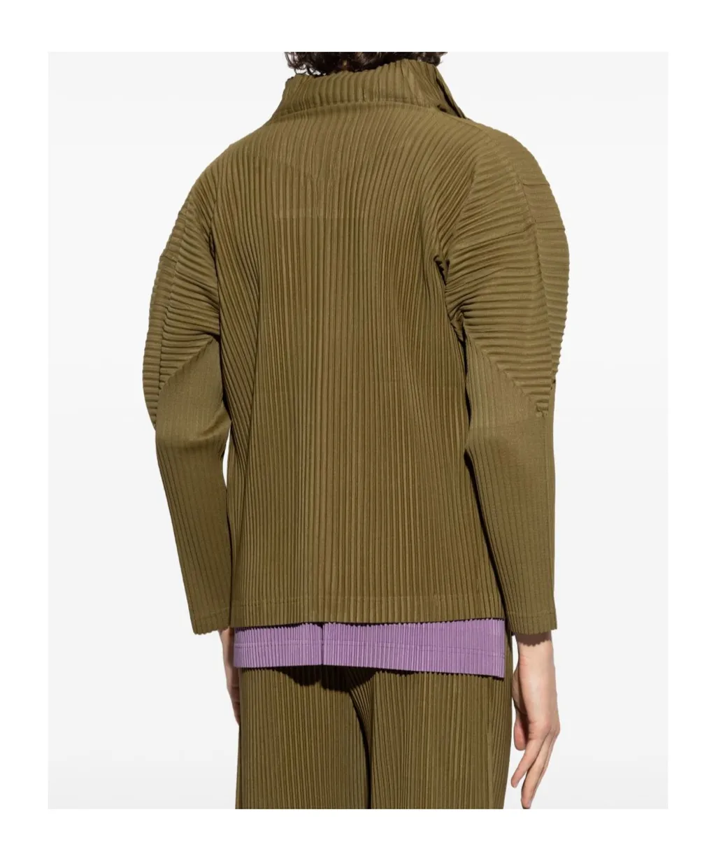 Pleated High Neck Jacket