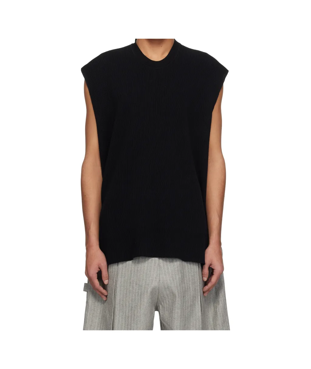 Tight Twist Cotton Knit Vest