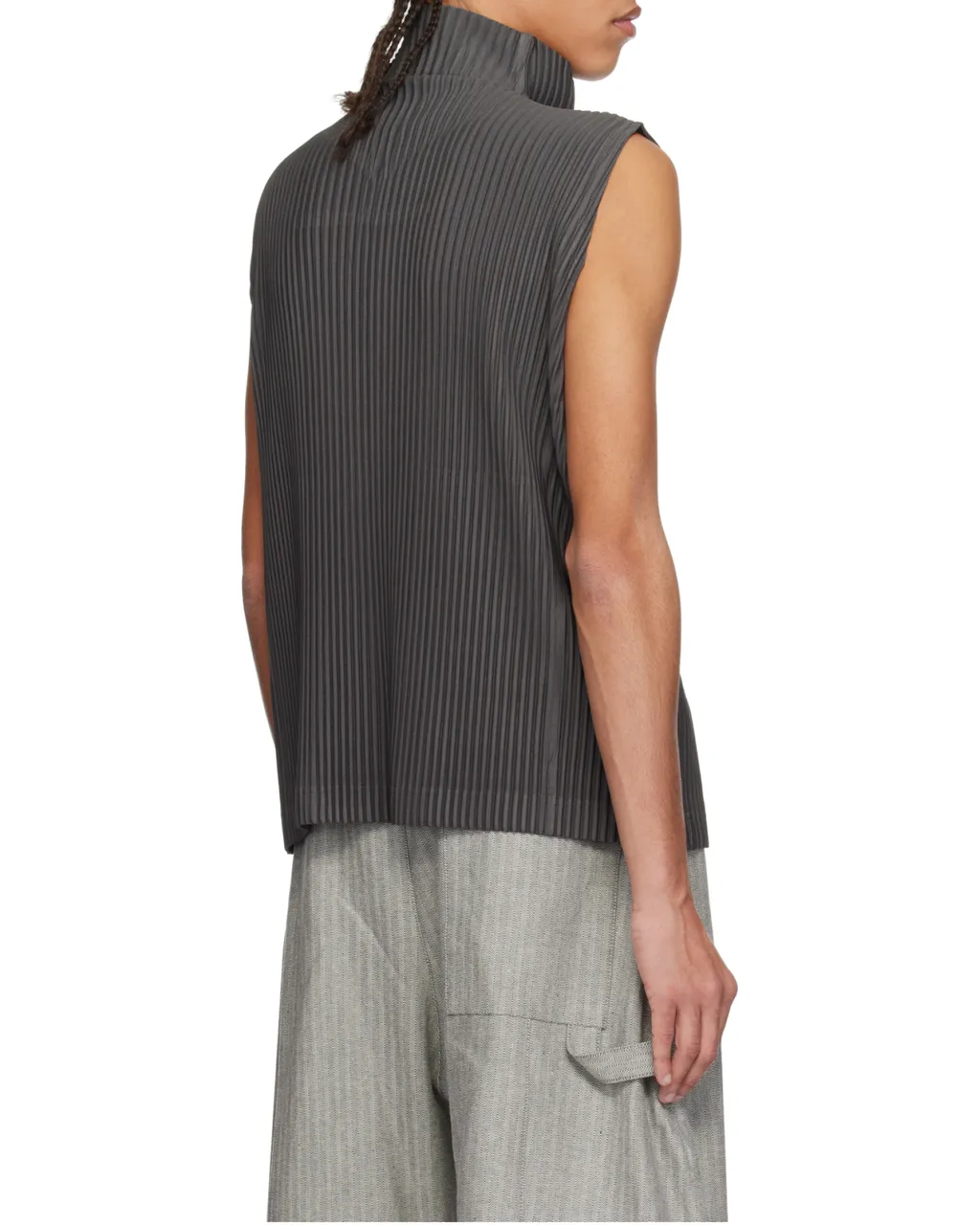 Pleated Zip-Front Vest