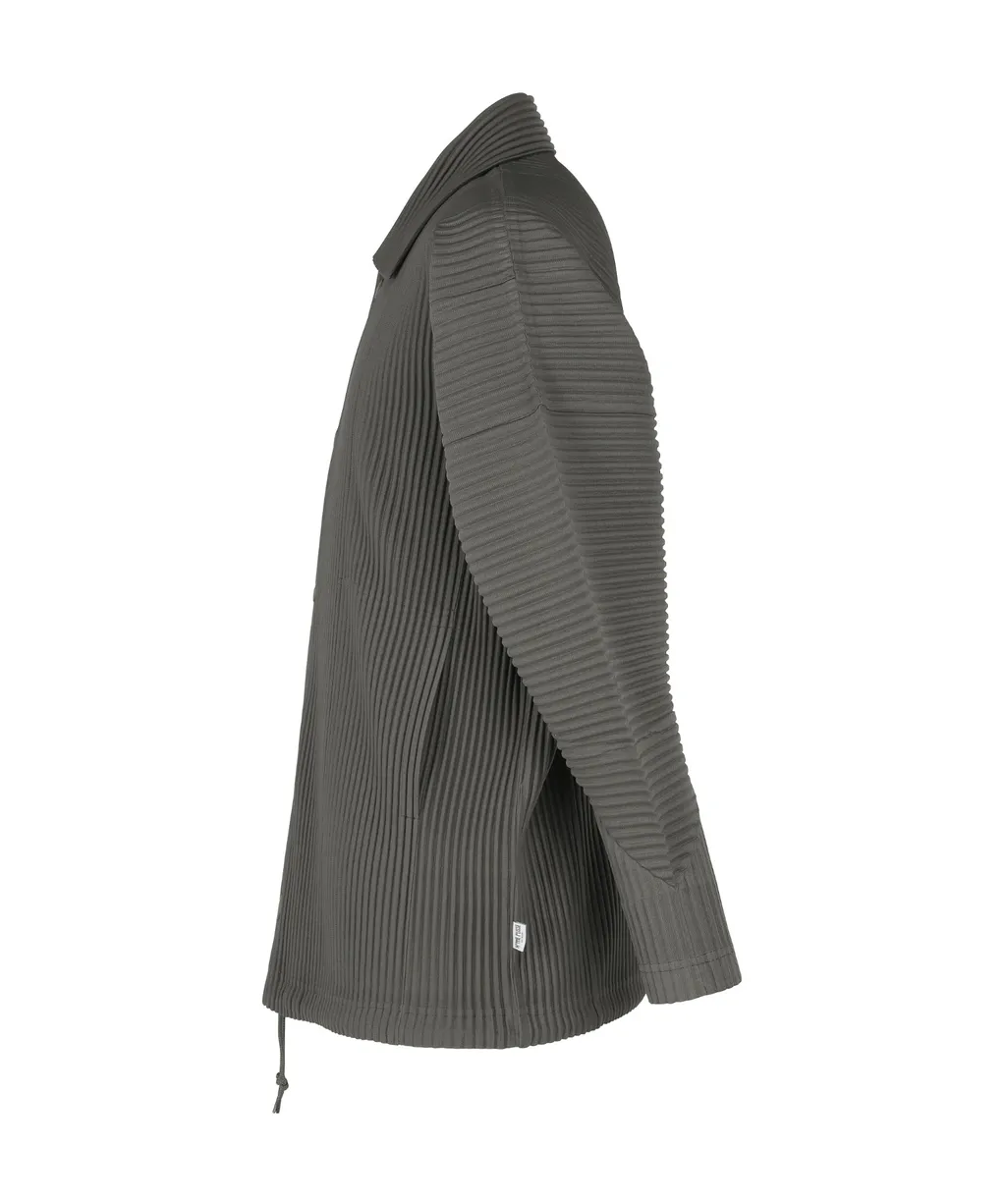 Pleated Button-Up Shirt