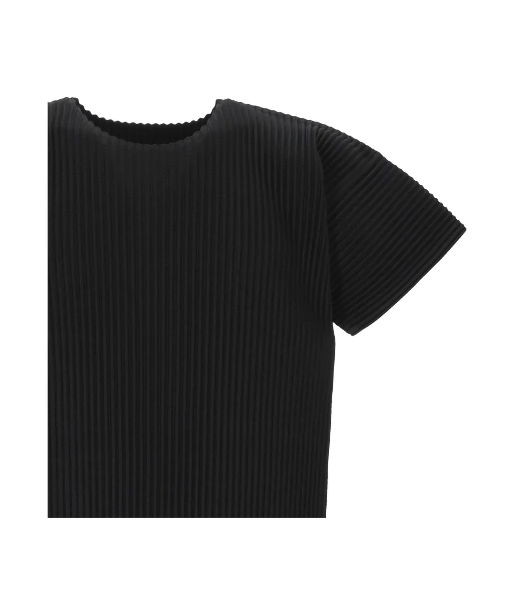 Pleated Crewneck T-Shirt