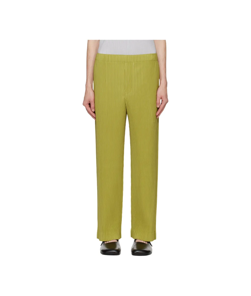 Plissé-Effect Tapered Trousers