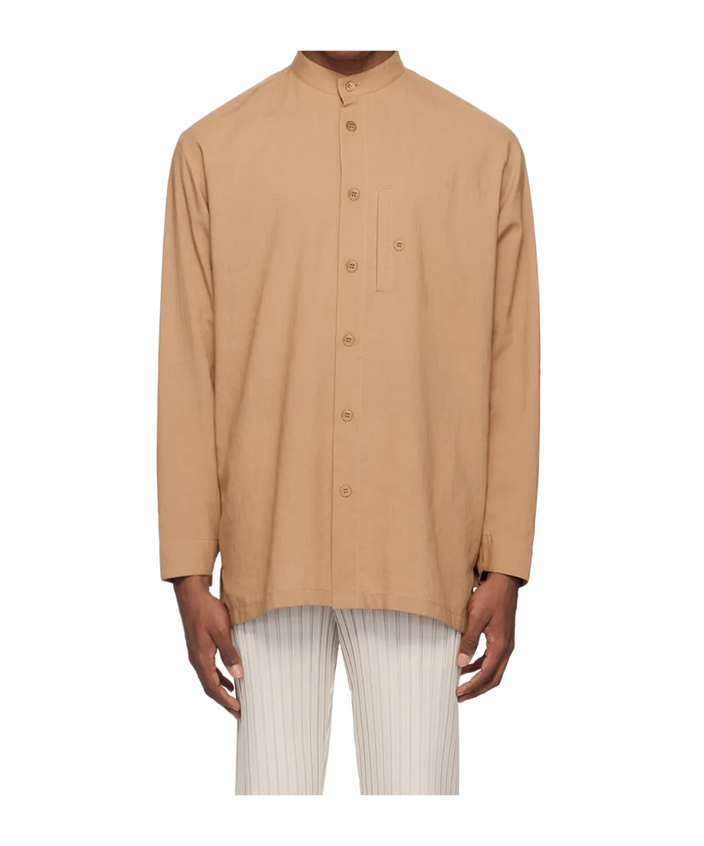 Stand-Collar Long-Sleeved Shirt