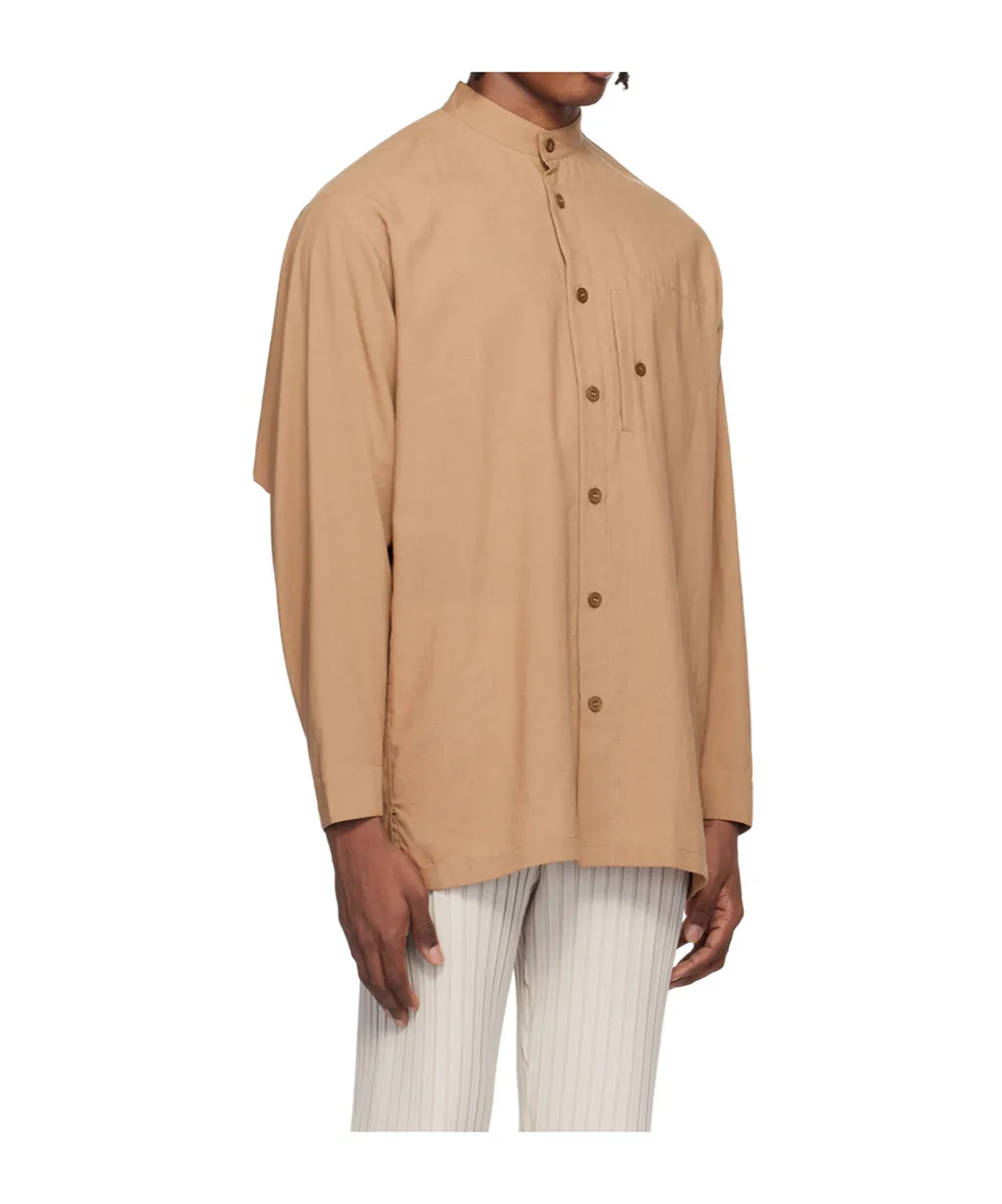 Stand-Collar Long-Sleeved Shirt