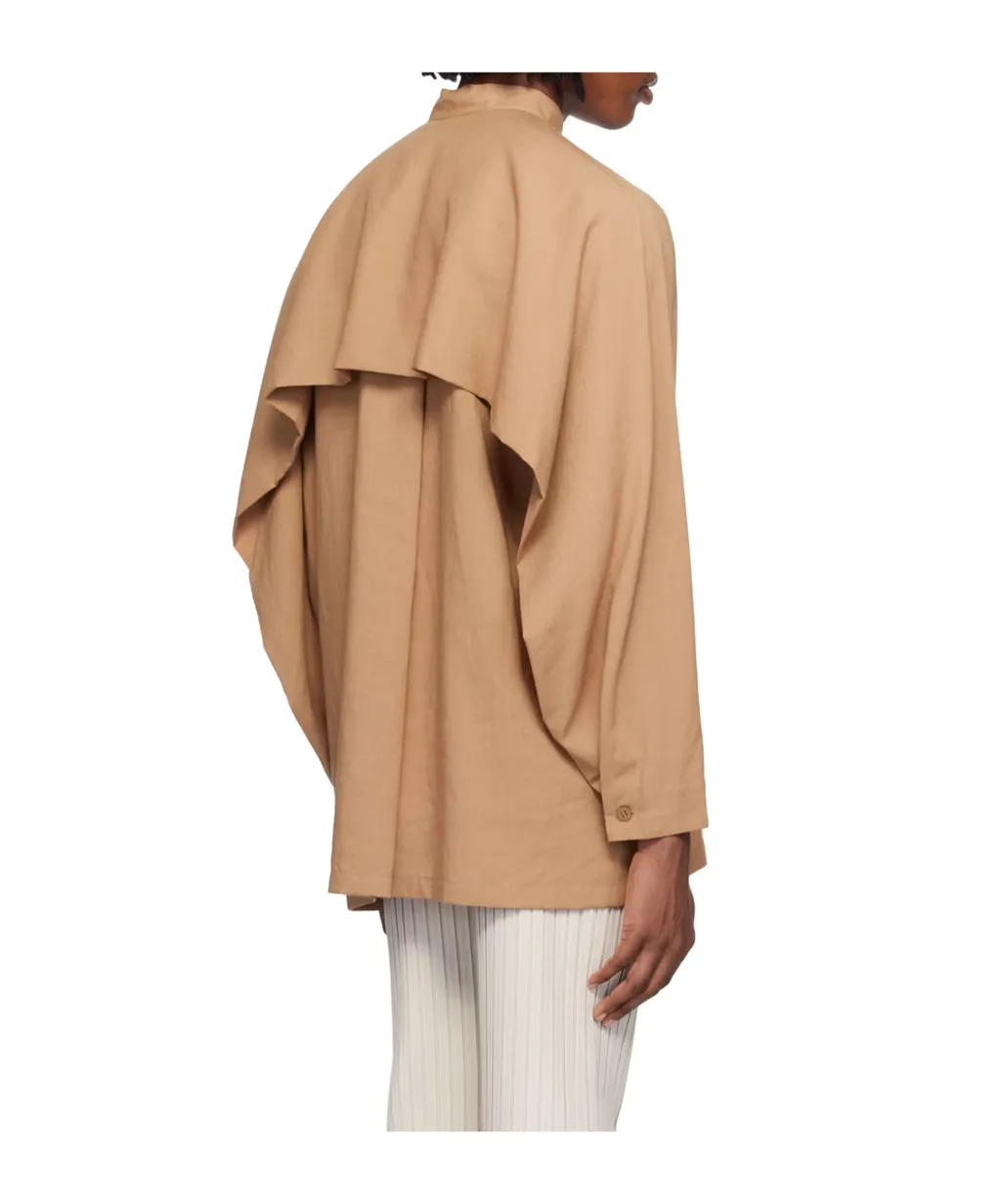 Stand-Collar Long-Sleeved Shirt