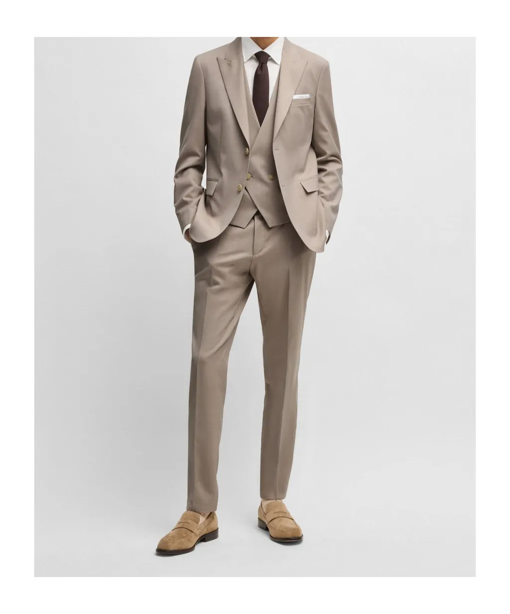 Micro-Patterned Stretch Cloth Three-Piece Suit