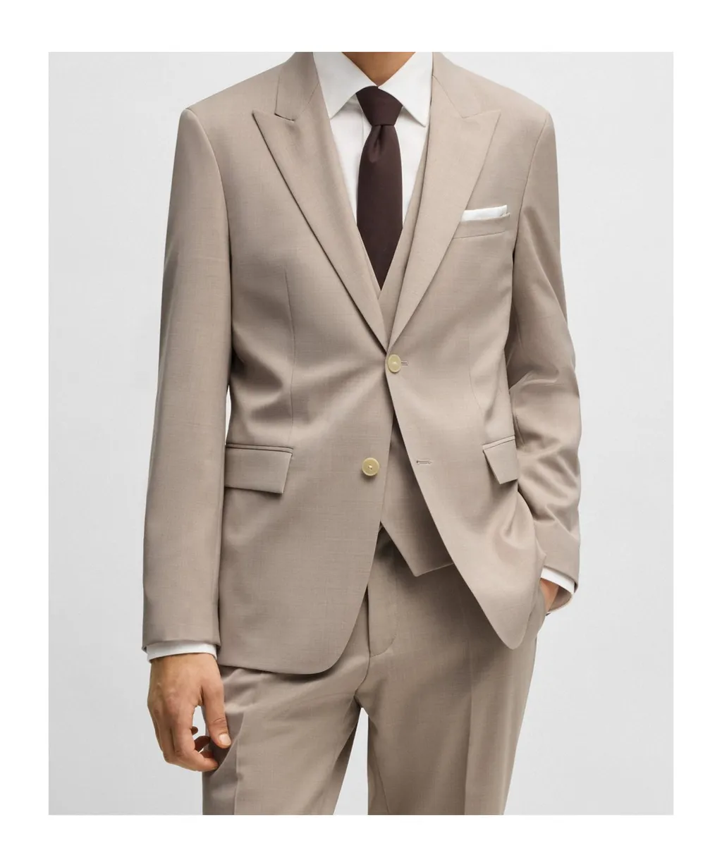Micro-Patterned Stretch Cloth Three-Piece Suit