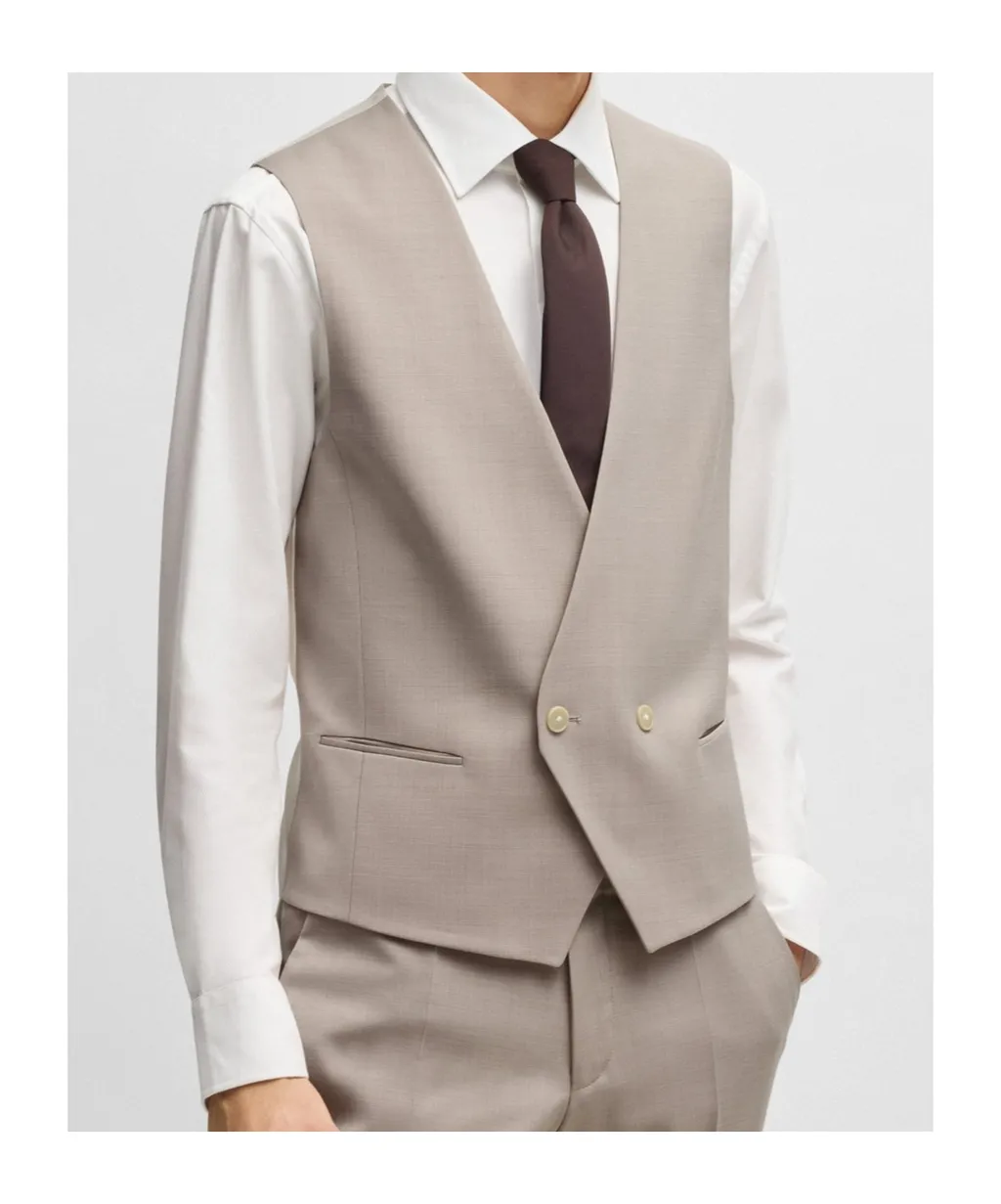 Micro-Patterned Stretch Cloth Three-Piece Suit
