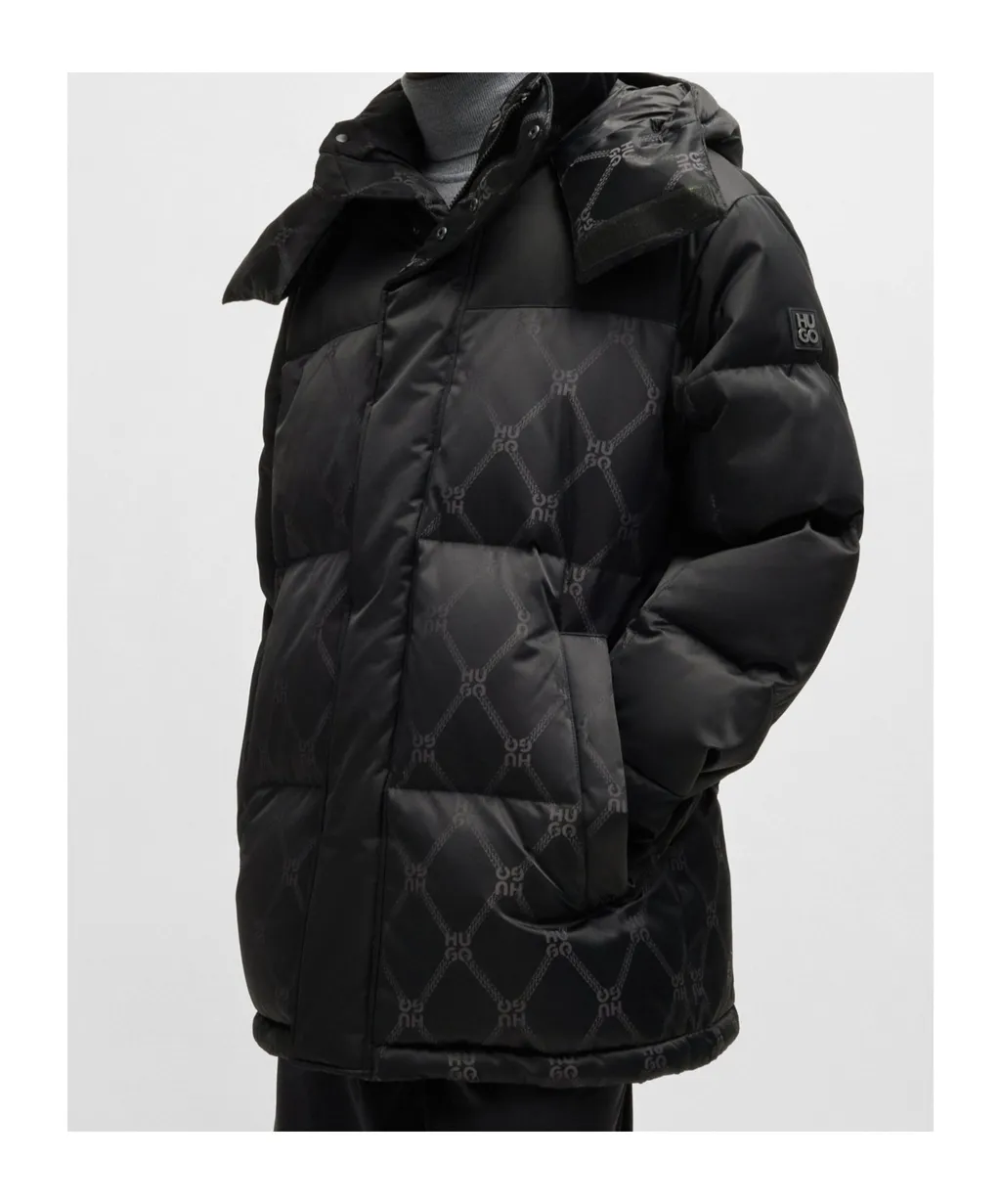 Water-Repellent Parka Jacket With Signature Jacquard
