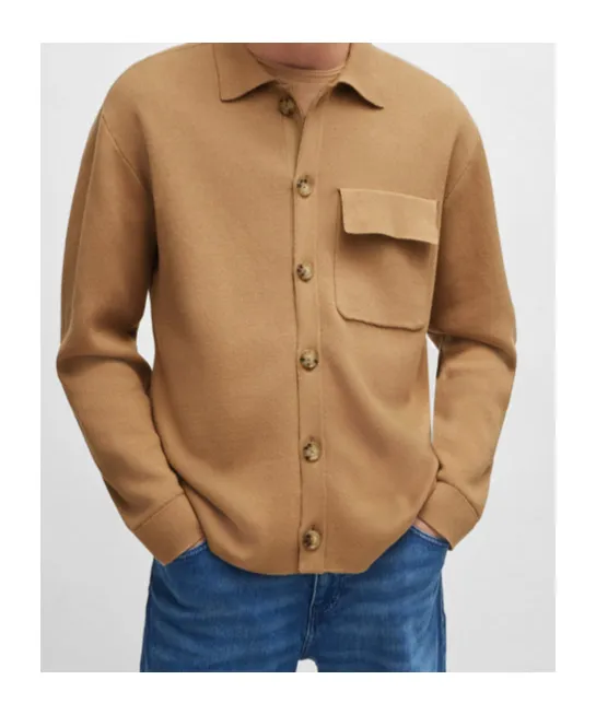 C-Delwino Relaxed Fit Knitted Overshirt In Cotton