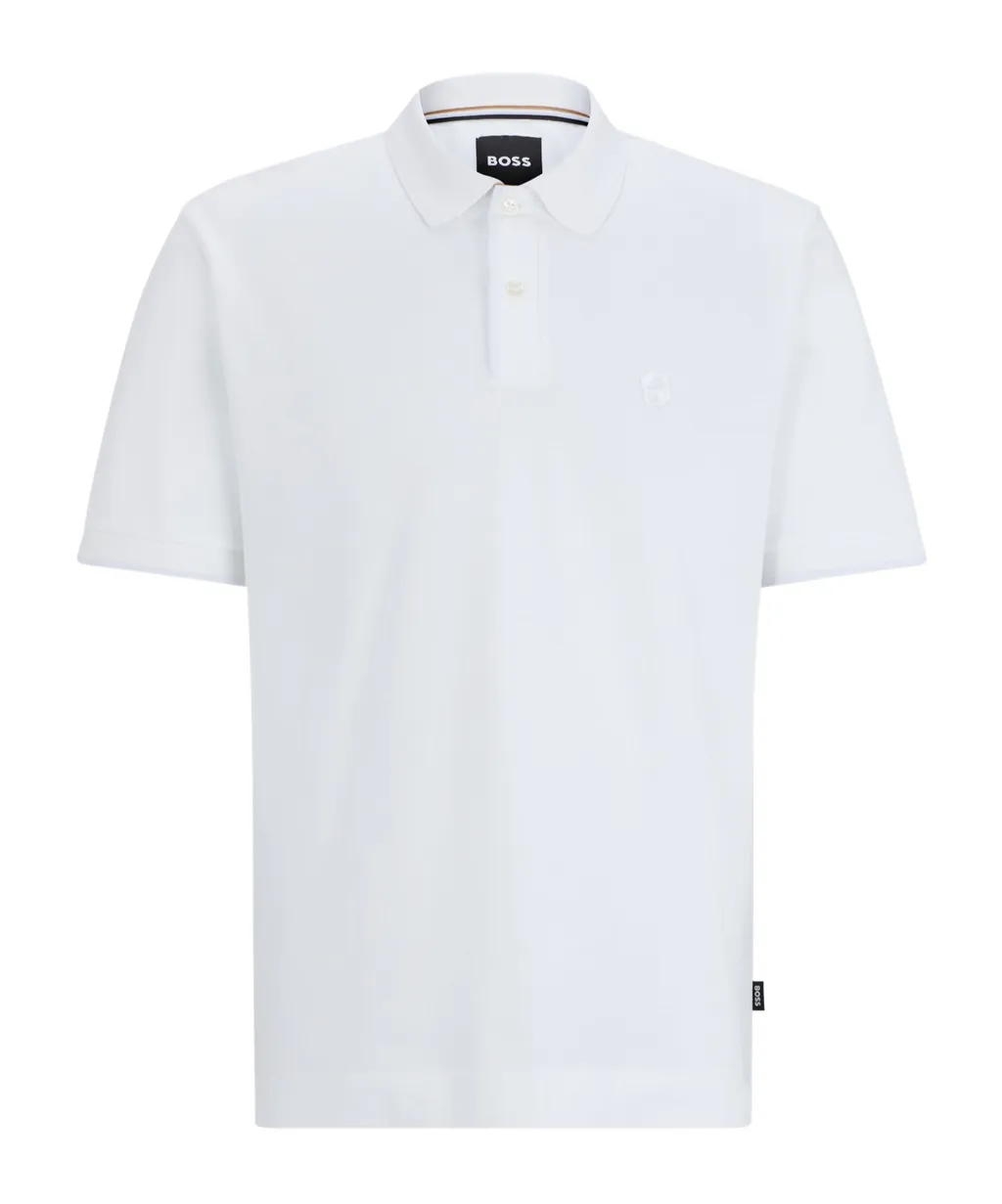 Embroidered Monogram Cotton Polo Shirt