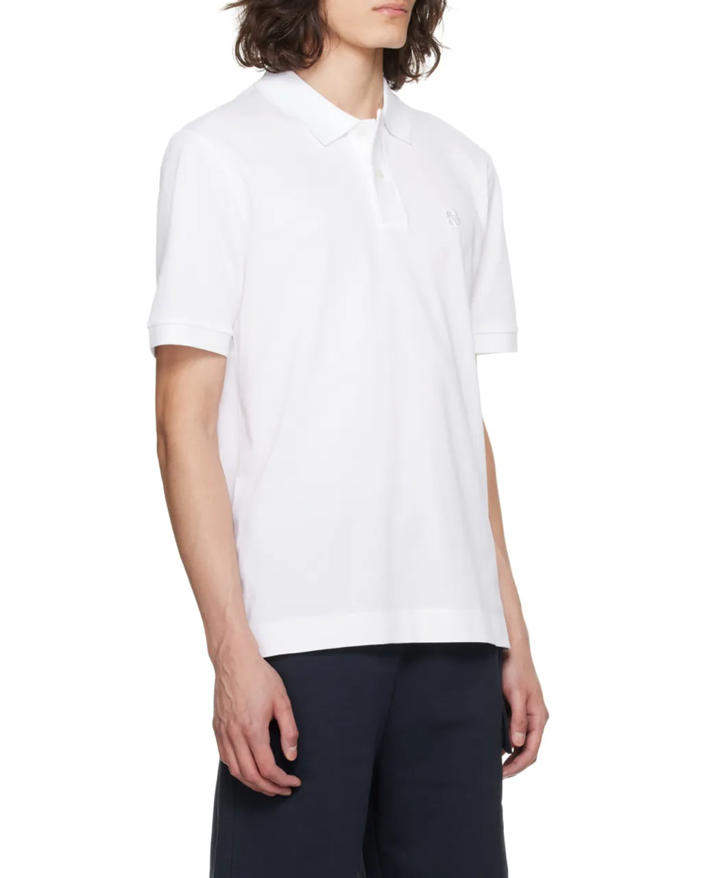 Embroidered Monogram Cotton Polo Shirt