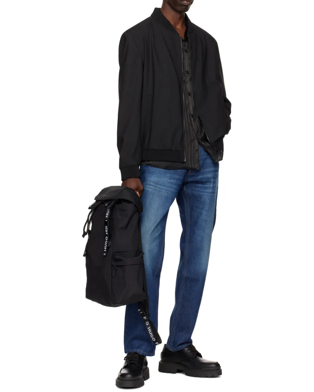 Right-Collar Zipper Casual Jacket