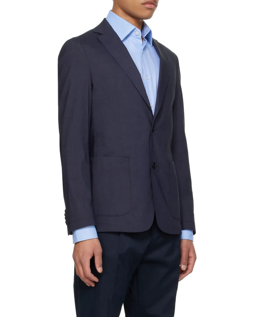 Single-Breasted Linen-Blend Blazer