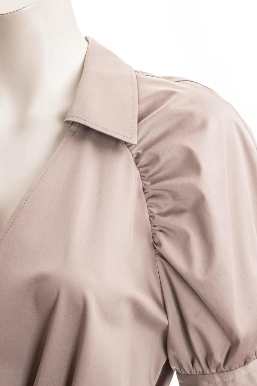 Belted Satin Midi Dress