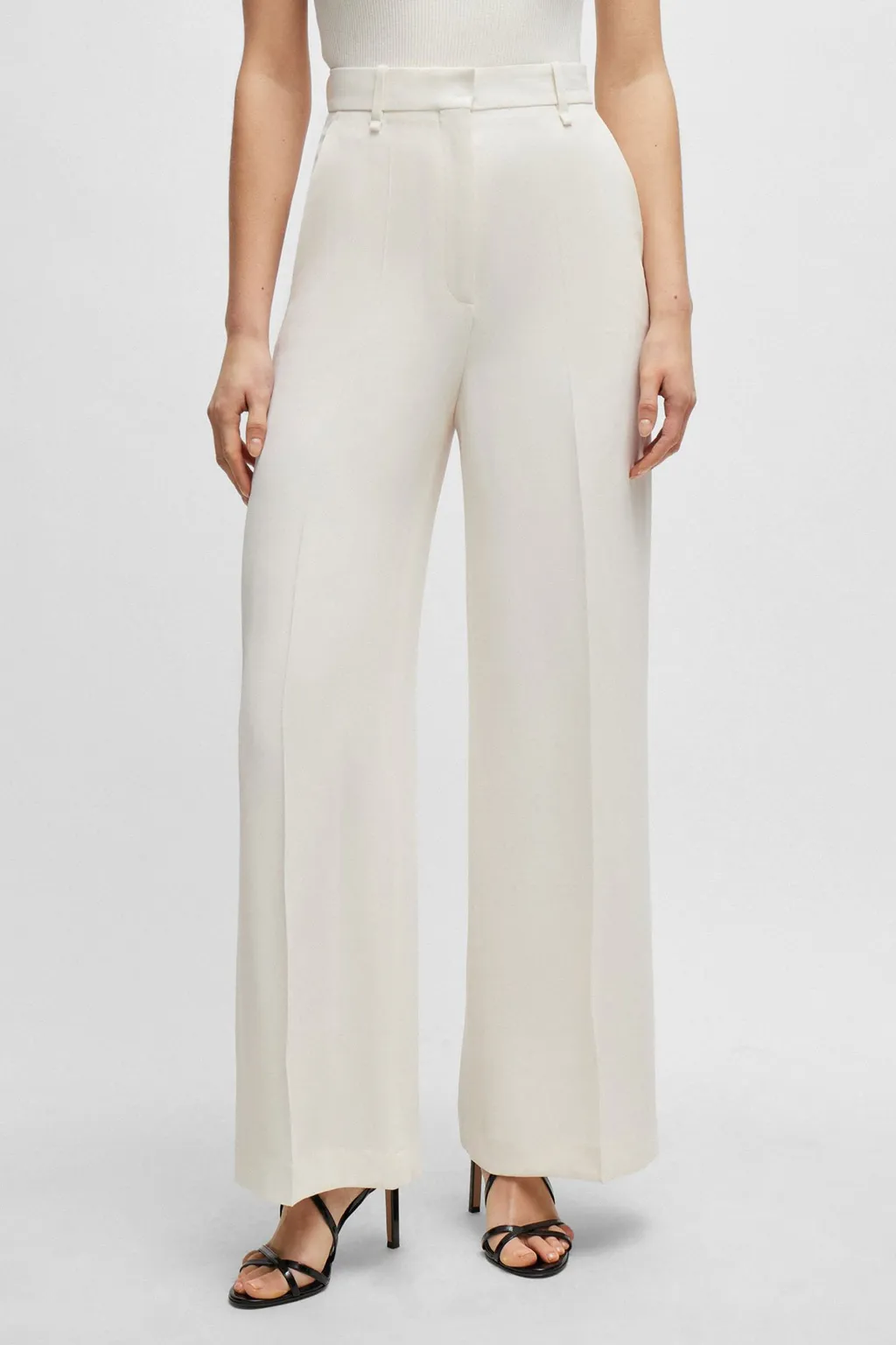 High-Waist Crepe Palazzo Pants