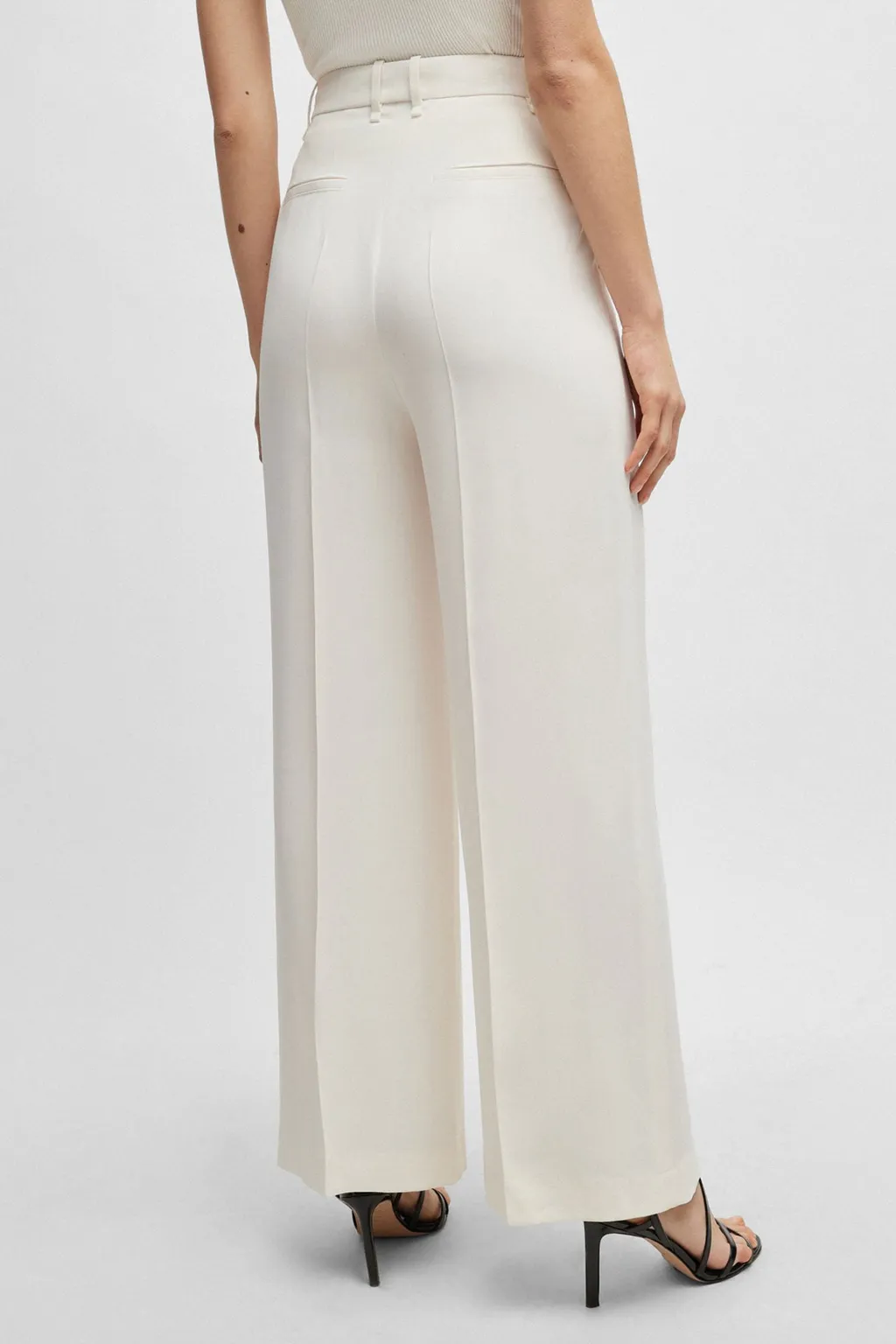 High-Waist Crepe Palazzo Pants