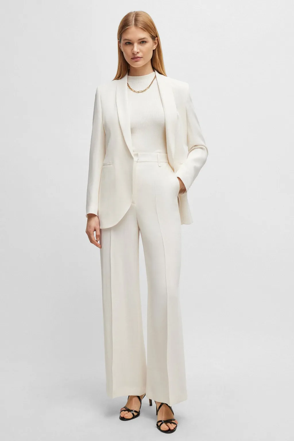 High-Waist Crepe Palazzo Pants