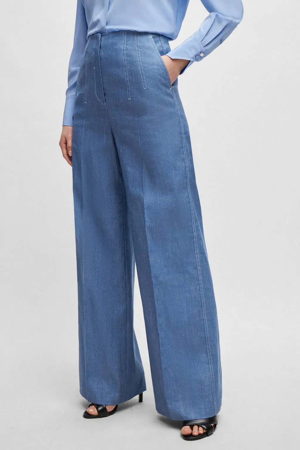 High-Waist Wide-Leg Trousers