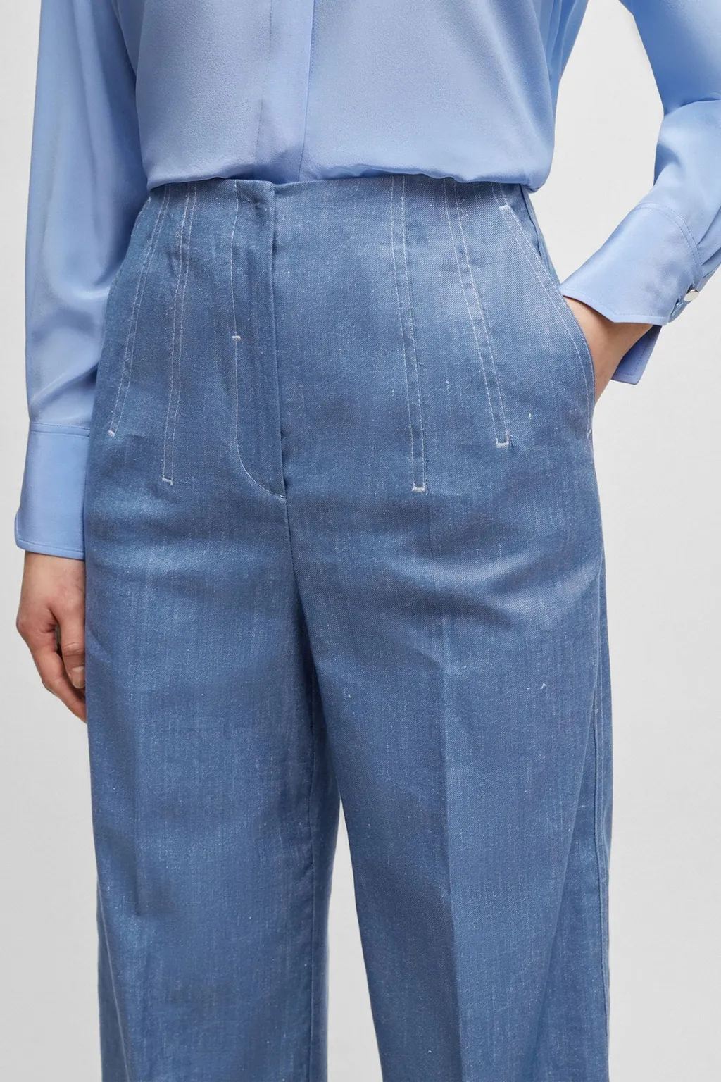 High-Waist Wide-Leg Trousers