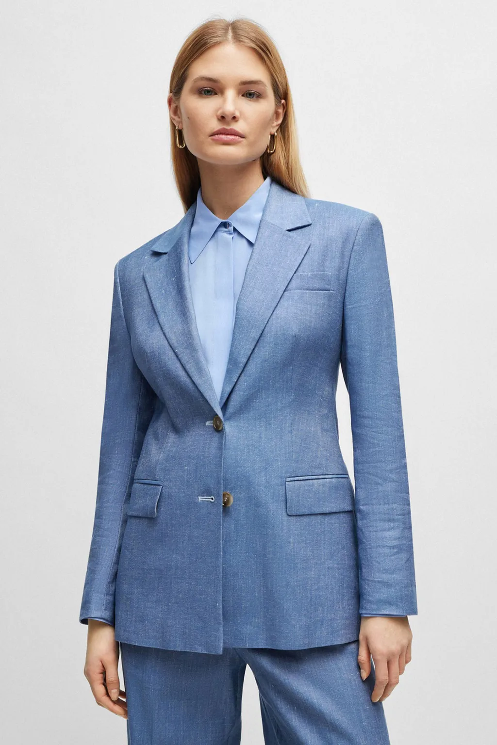 Single-Breasted Twill Blazer