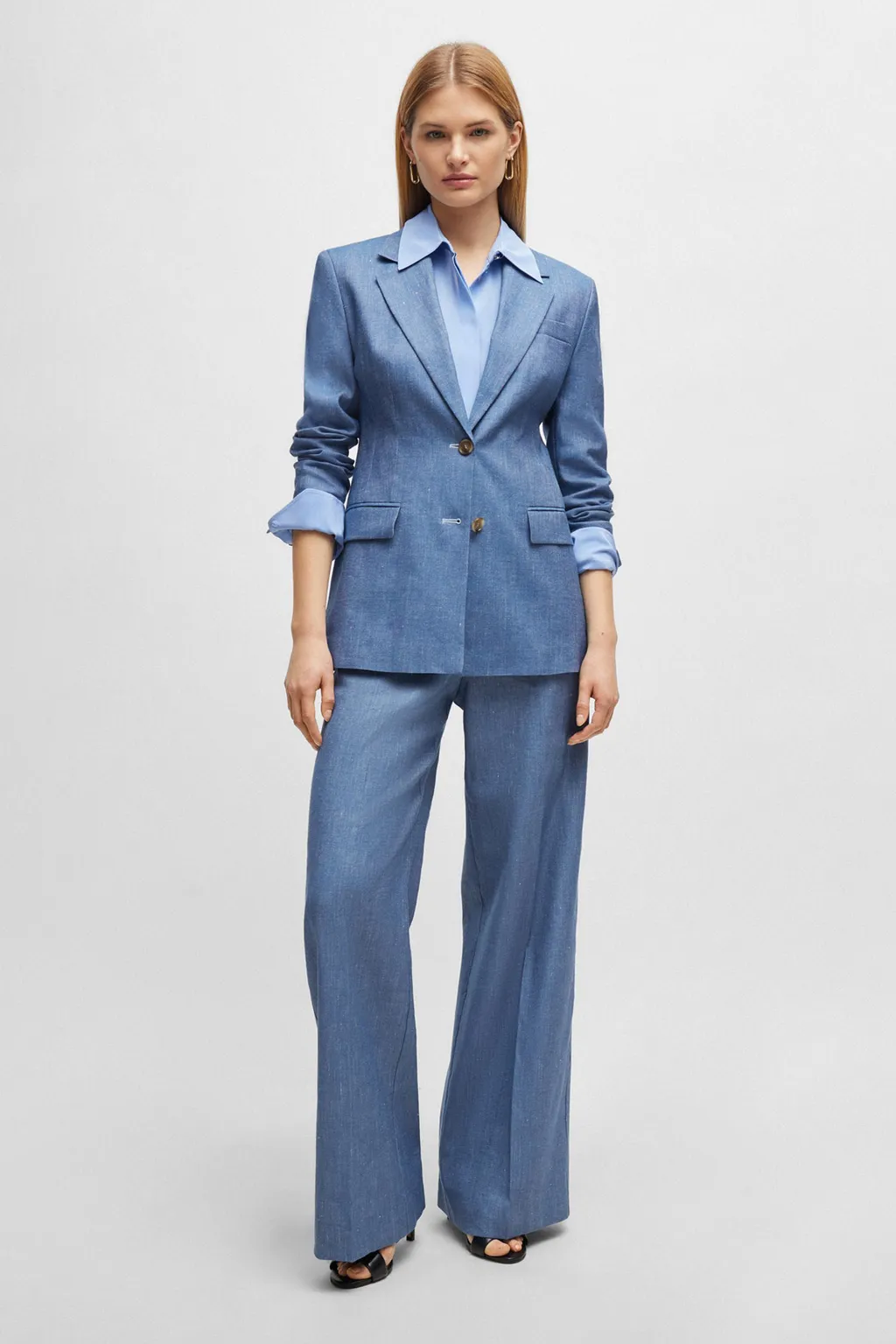 Single-Breasted Twill Blazer