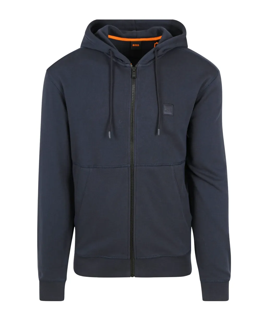 Logo Patch Zio-Up Drawstring Hoodie