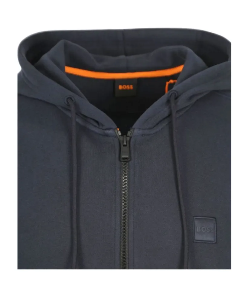 Logo Patch Zio-Up Drawstring Hoodie