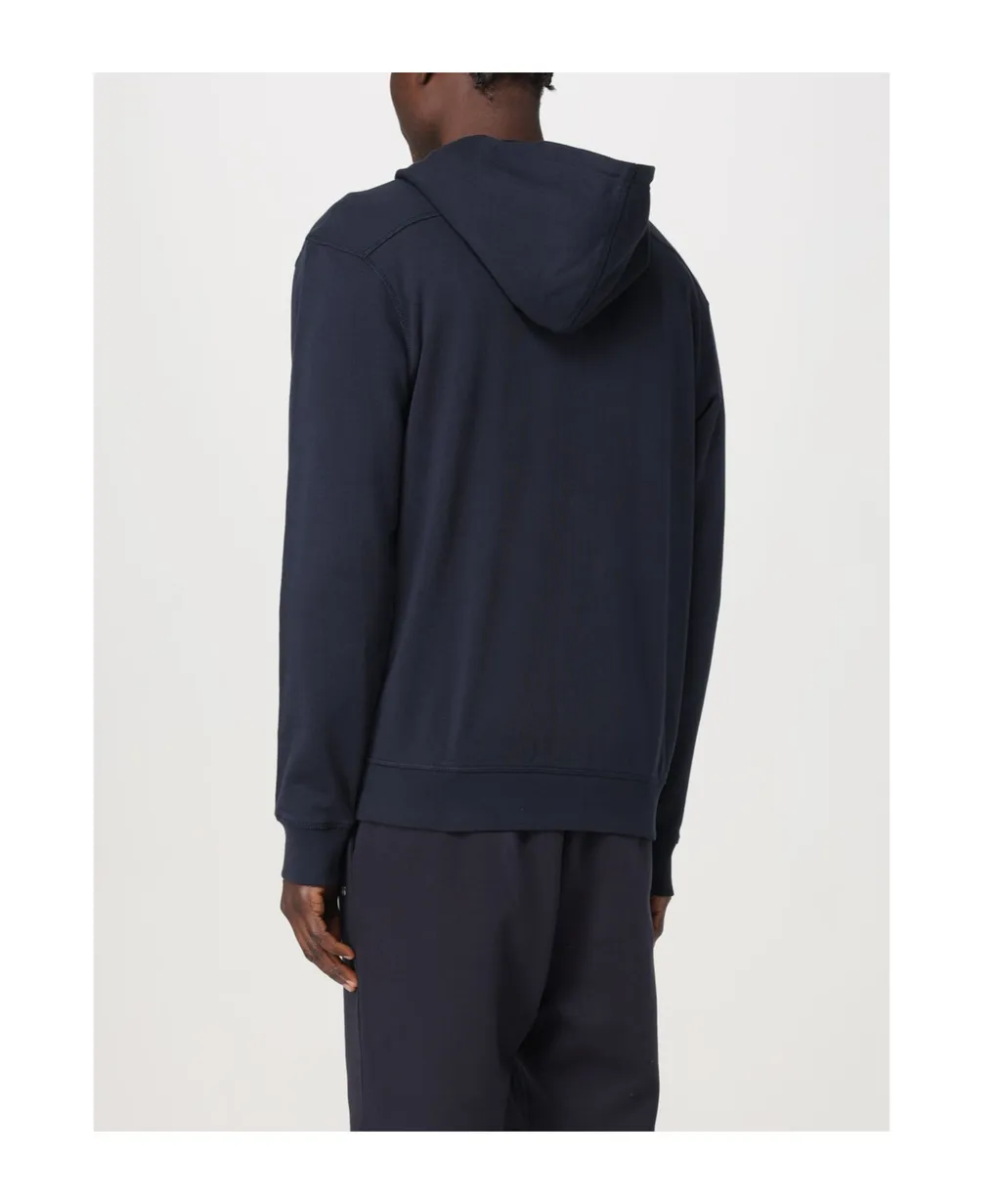 Logo Patch Zio-Up Drawstring Hoodie