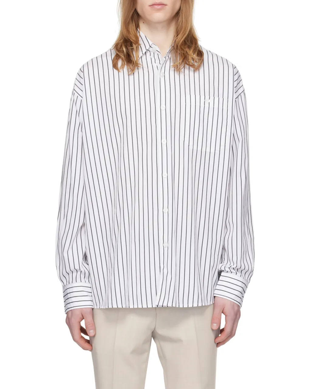 Striped Cotton Poplin Oversized Shirt