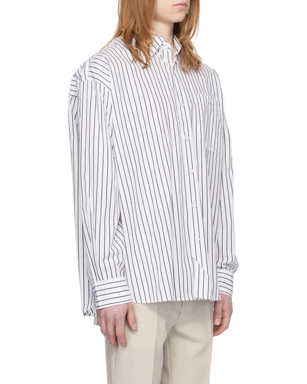 Striped Cotton Poplin Oversized Shirt