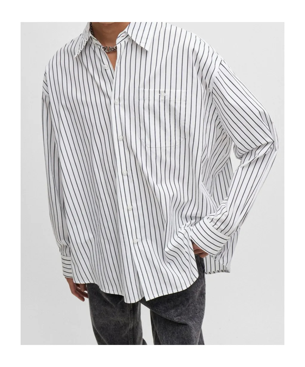 Striped Cotton Poplin Oversized Shirt