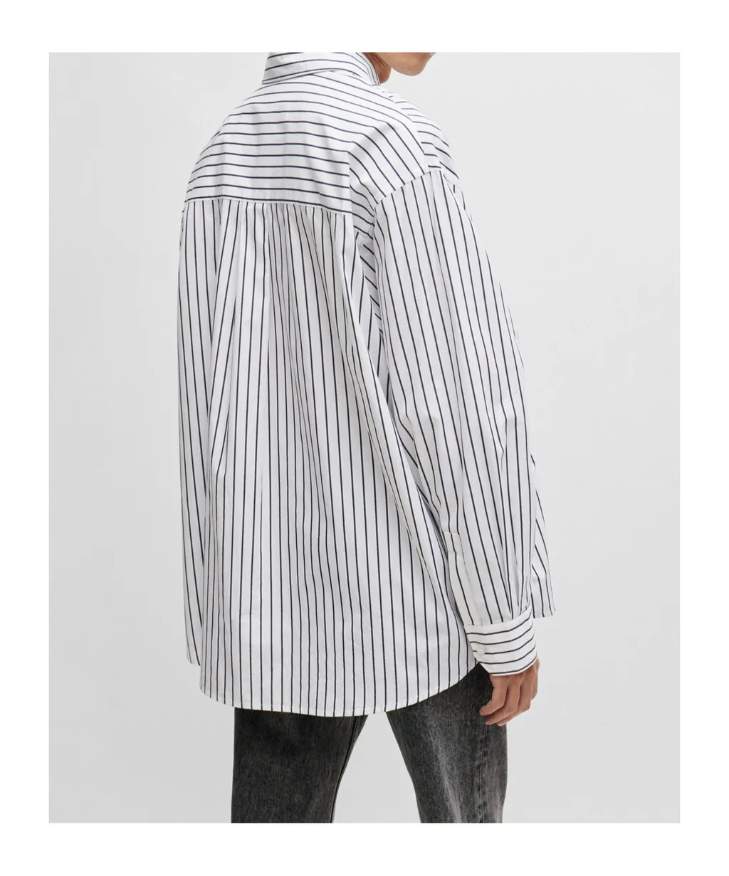 Striped Cotton Poplin Oversized Shirt