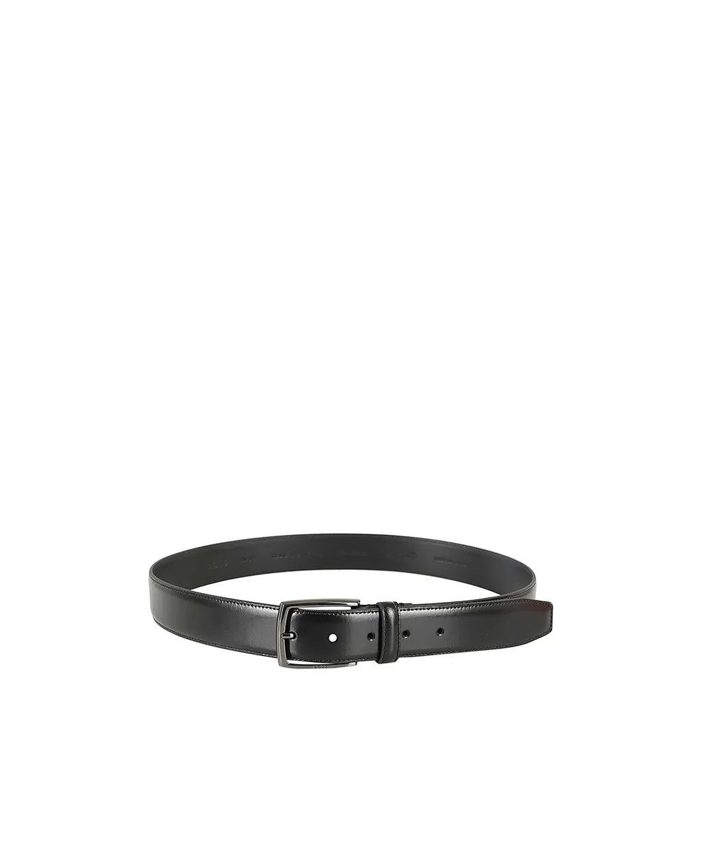Buckle-Fastening Leather Belt