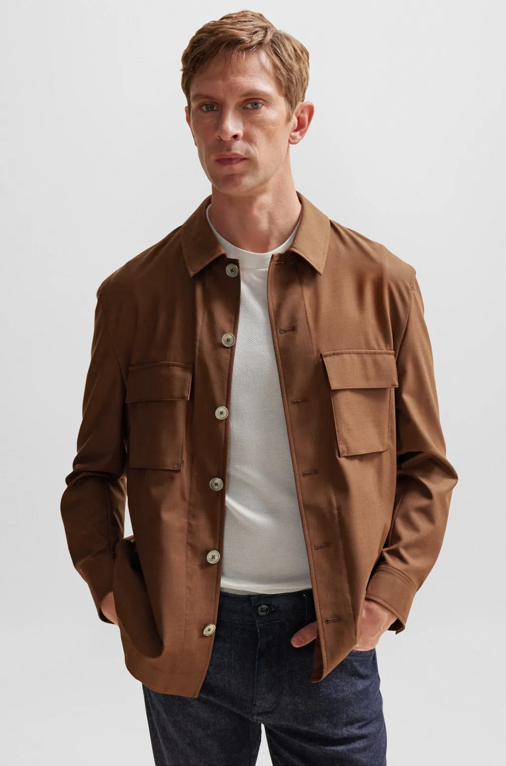 MÉLange-Effect Shirt Jacket