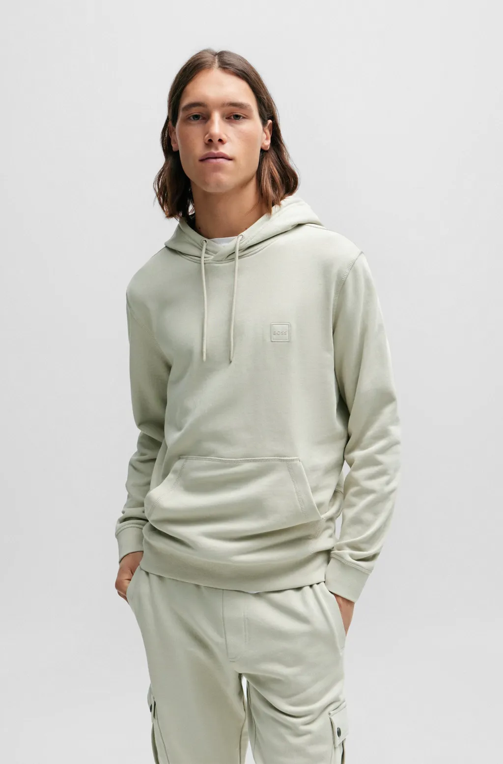 Logo Patch Drawstring Hoodie