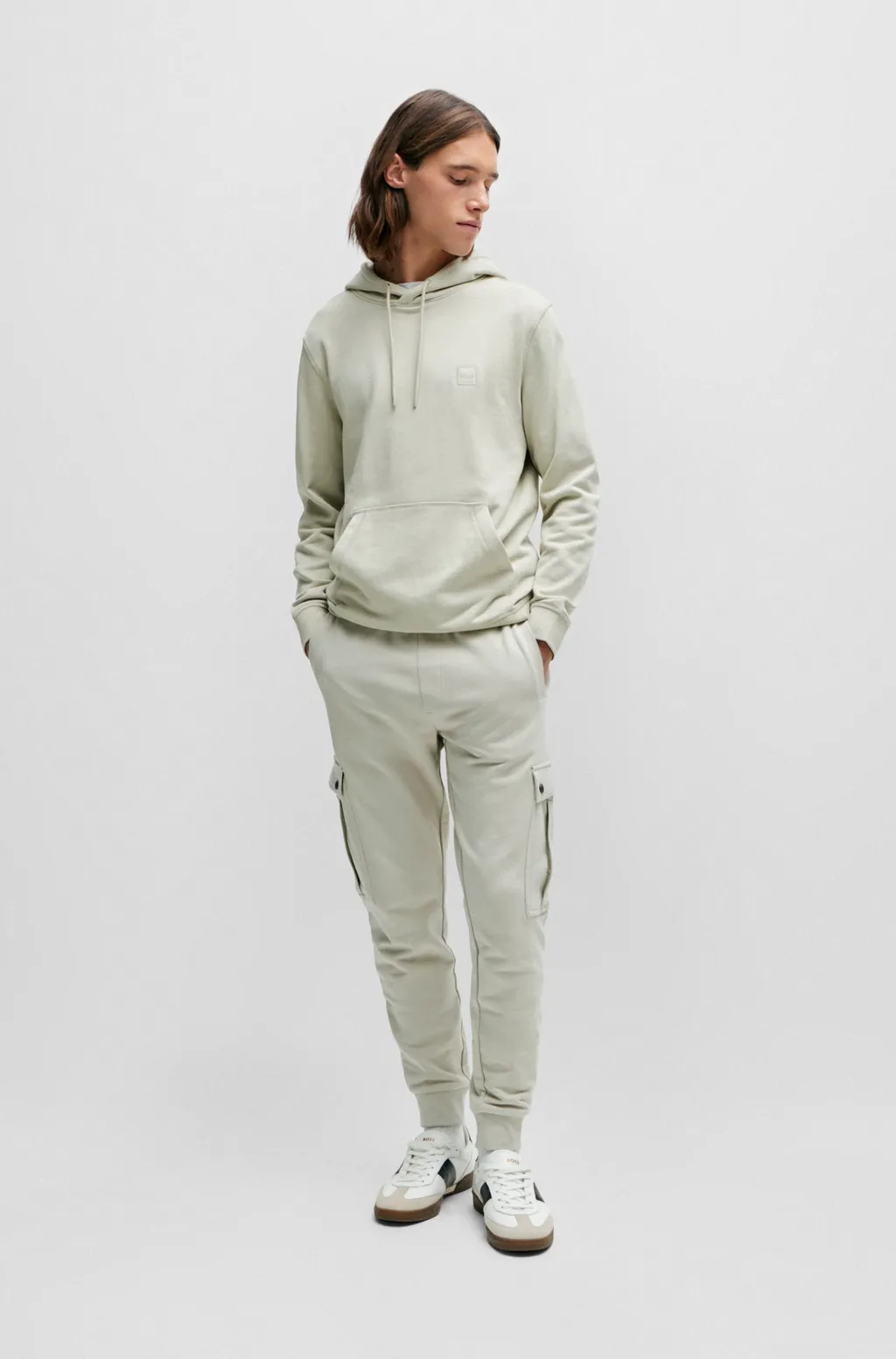 Logo Patch Drawstring Hoodie