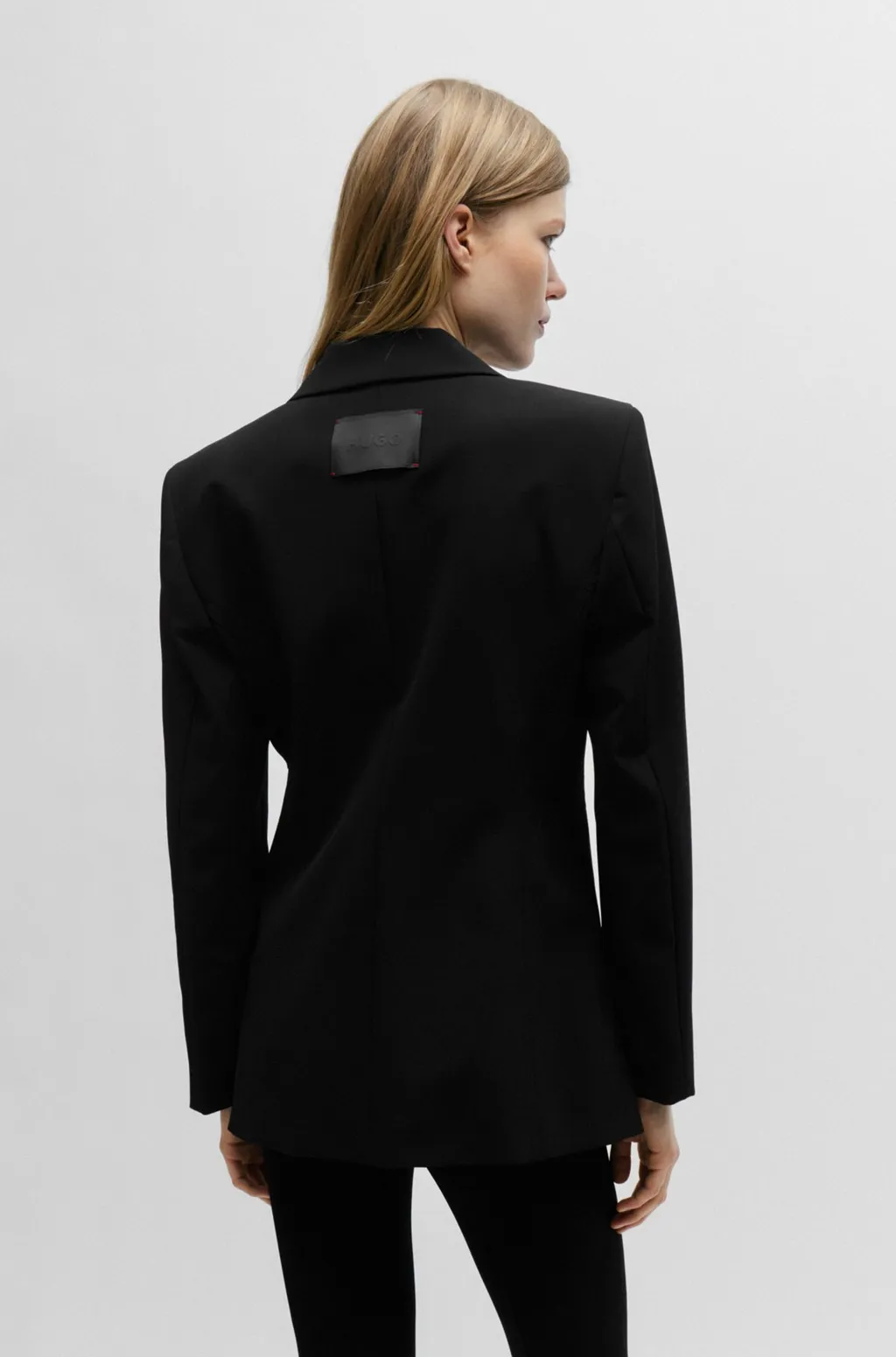 Single-Breasted Logo-Patch Blazer