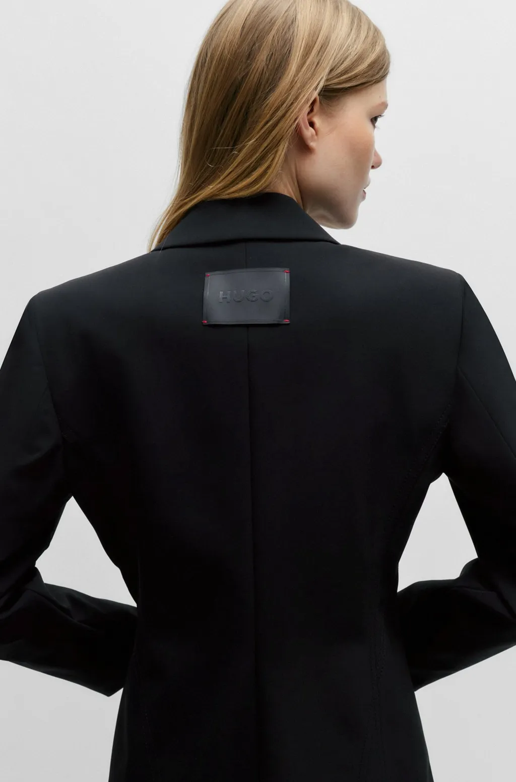 Single-Breasted Logo-Patch Blazer