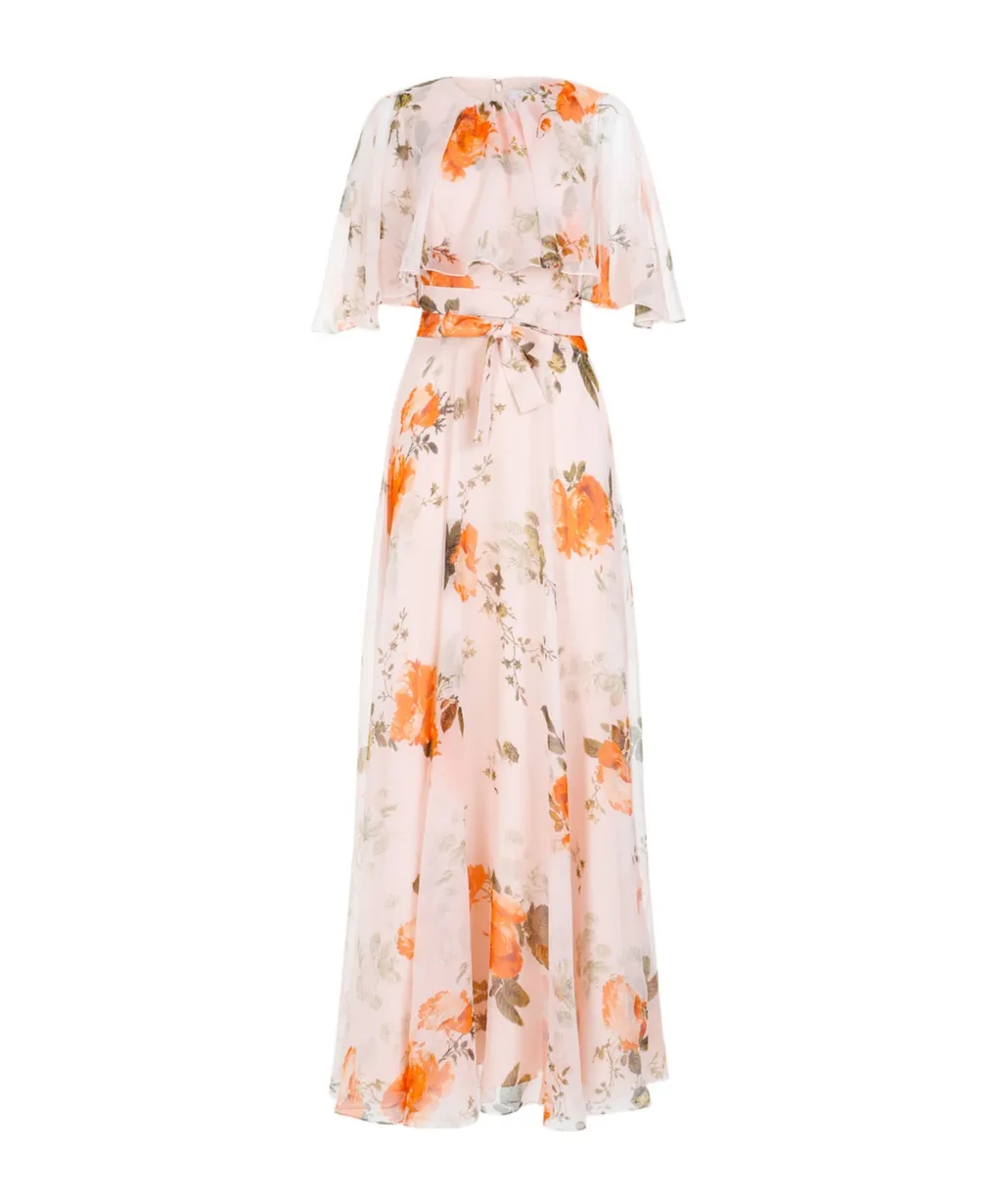 Floral-Print Silk Maxi Dress