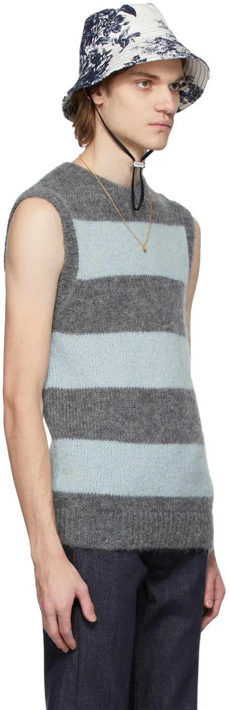 Striped Sleeveless Knitted Pullover