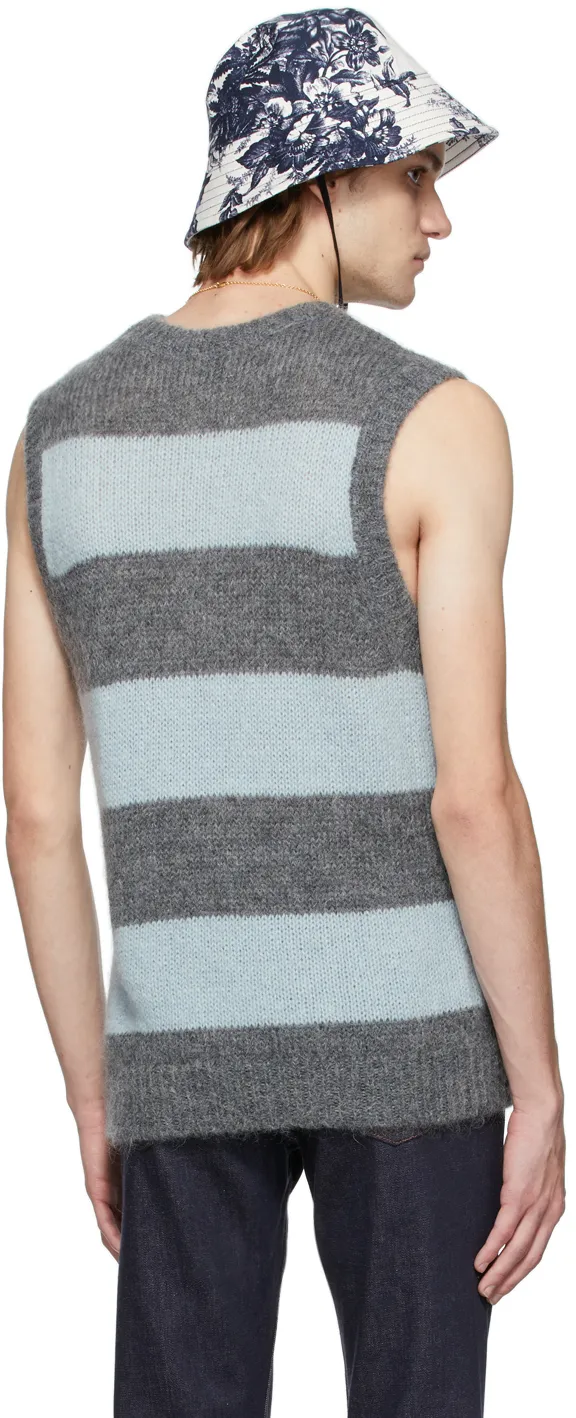 Striped Sleeveless Knitted Pullover