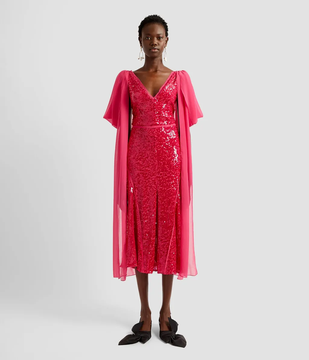 V-Neck Shoulder-Hanging Detail Dress