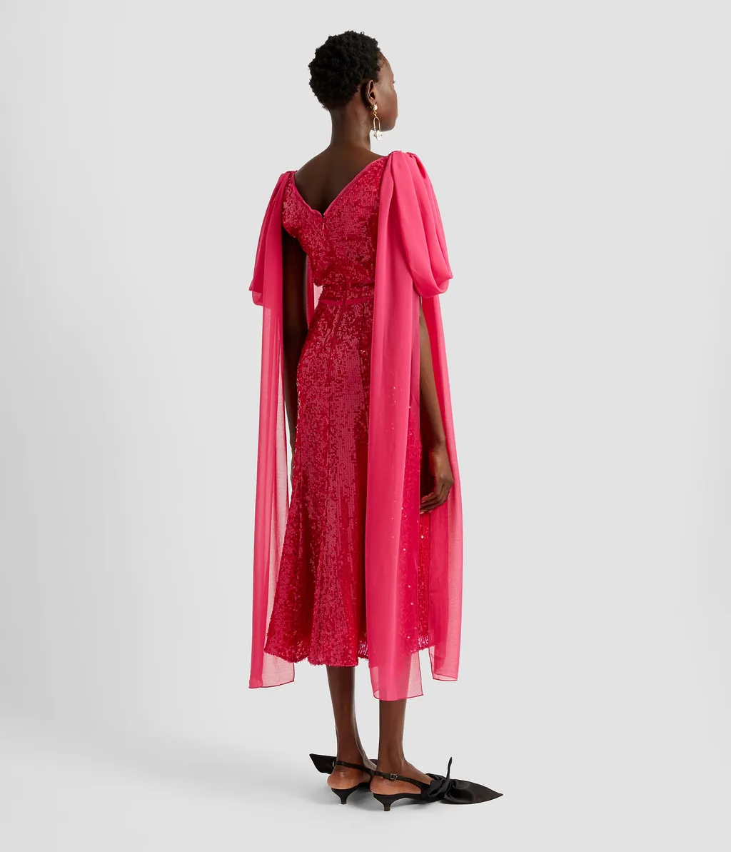 V-Neck Shoulder-Hanging Detail Dress