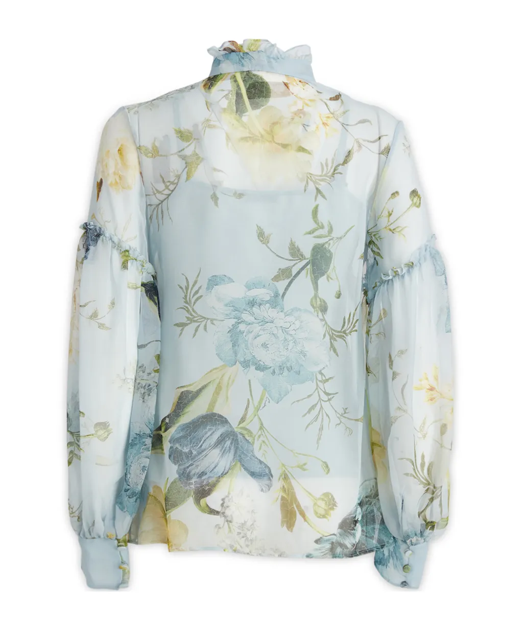 Flower Print Long-Sleeve Shirt