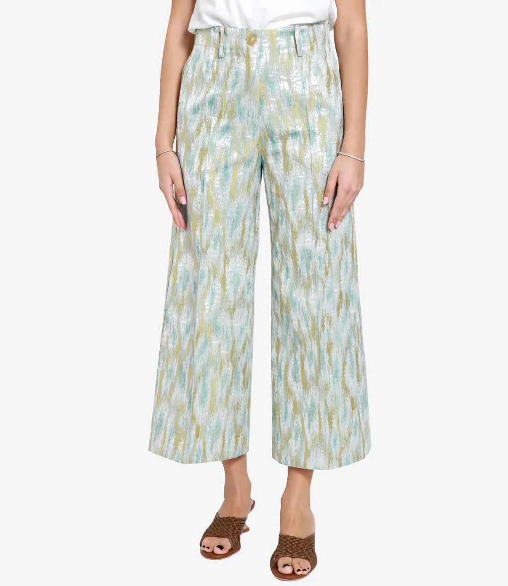 Wide-Leg Cropped Trousers