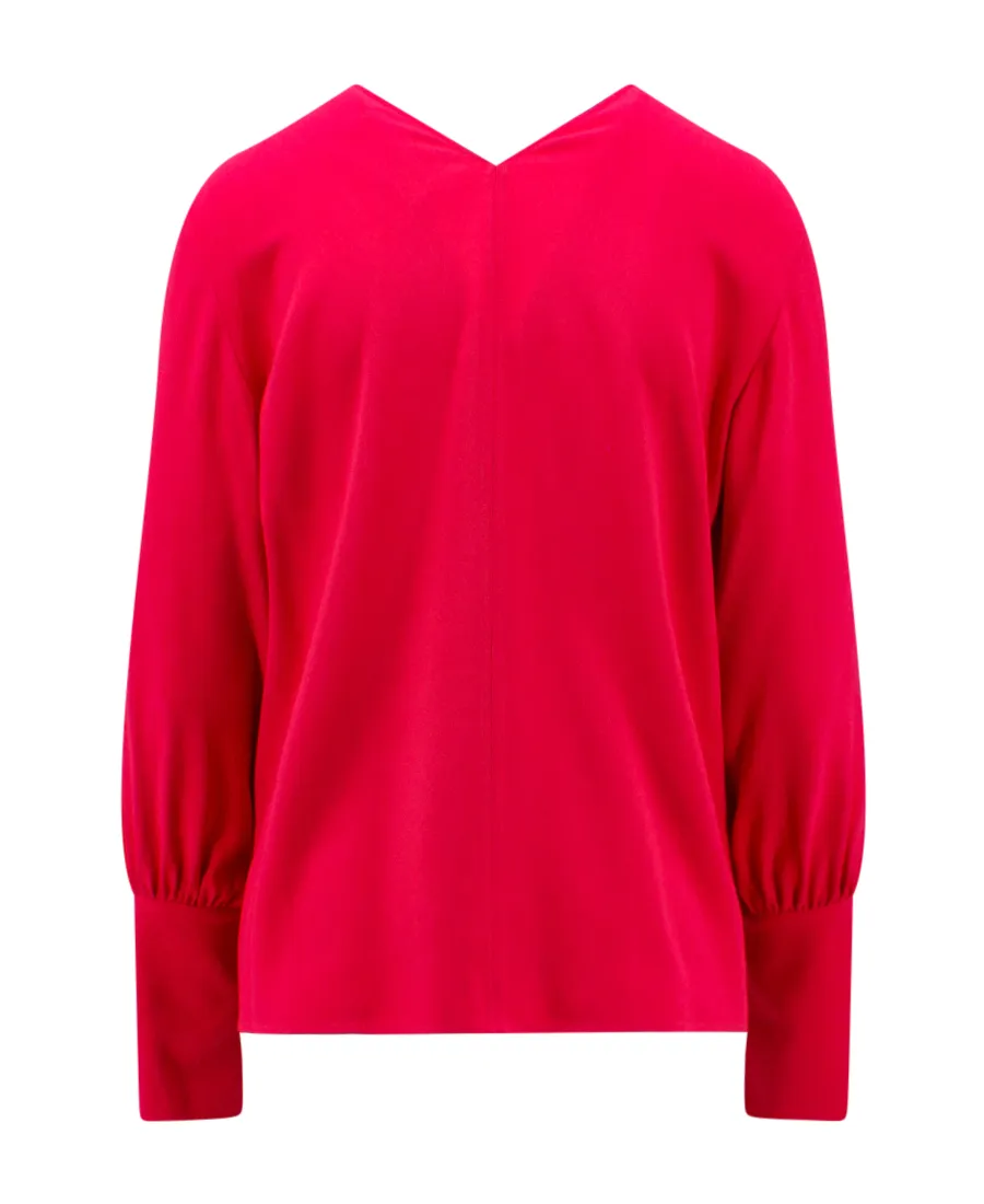 V-Neck Long-Sleeved Blouse