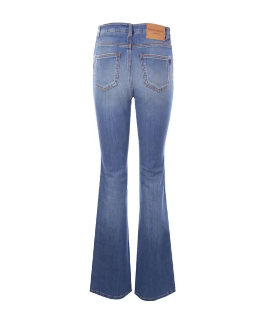 Embroidered Flared-Leg Jeans