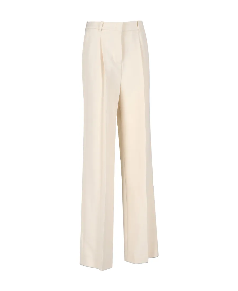 Crepe Wide-Leg Trousers