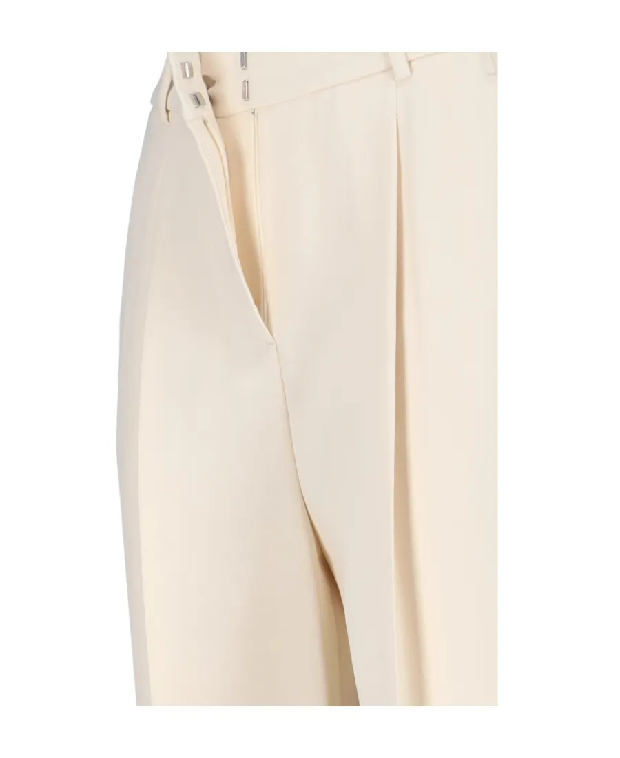 Crepe Wide-Leg Trousers
